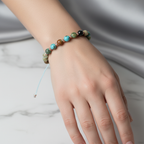 Turkuaz Firuze Doğal Taş Makrome Bileklik