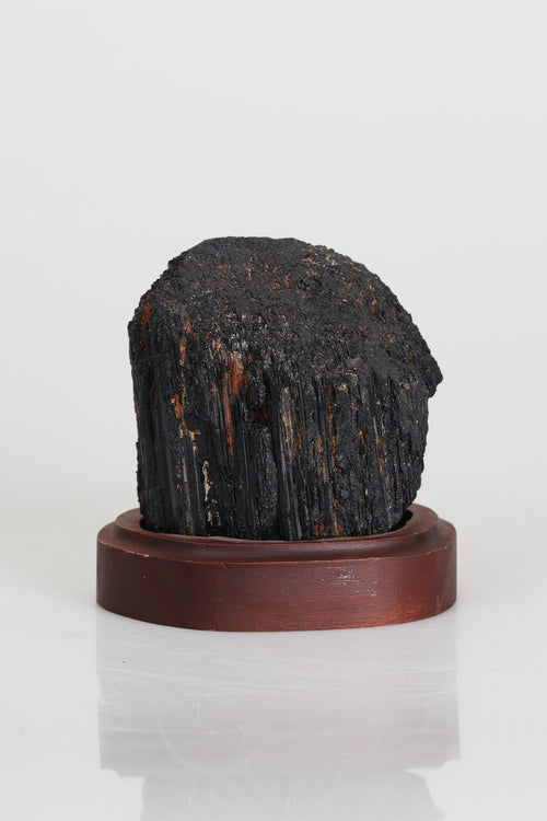 Tourmaline Natural Stone Raw Piece with Wooden Stand