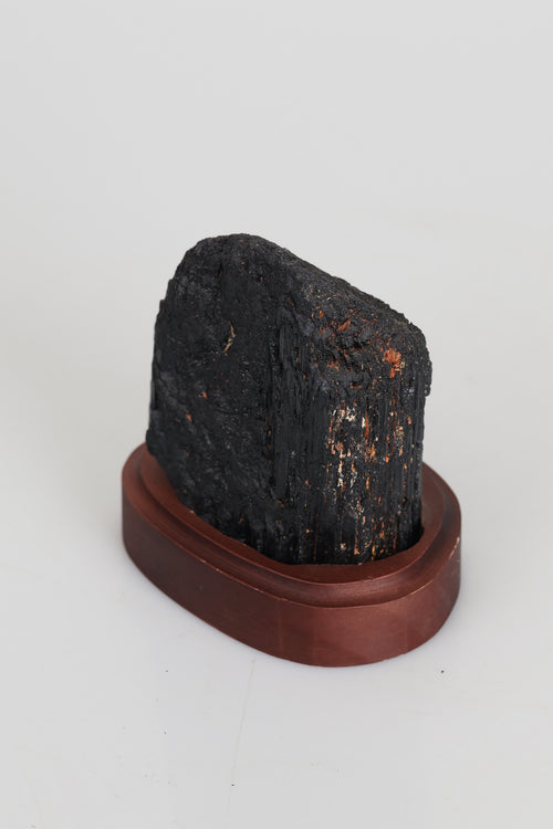 Tourmaline Natural Stone Raw Piece with Wooden Stand