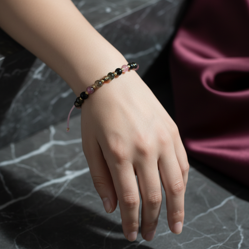 Turmalin Doğal Taş Makrome Bileklik