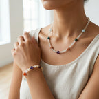 Koç Burcu Doğal Taş Gümüş Kapamalı Kolye Bileklik Seti - Görsel 1 - Safnaturel