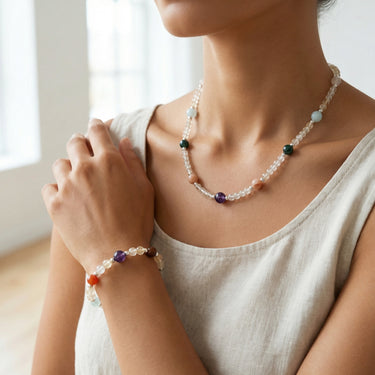 Koç Burcu Doğal Taş Gümüş Kapamalı Kolye Bileklik Seti - Görsel 1 - Safnaturel