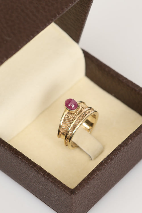 Yakut Doğal Taş 925 Ayar Gümüş Yüzük