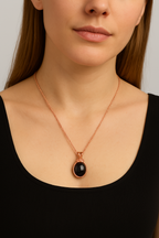 Yakut Doğaltaş Gümüş Kolye