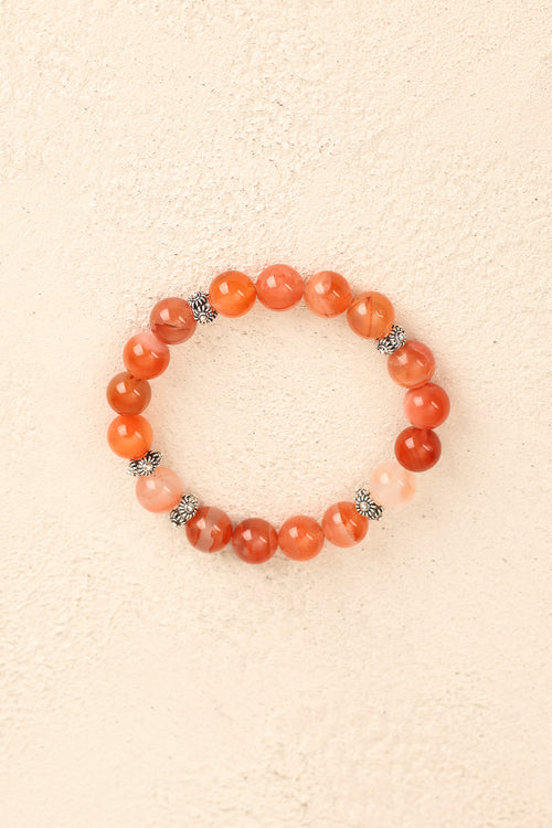 Yemen Agate (10 mm) Natural Stone Bracelet with Silver Device