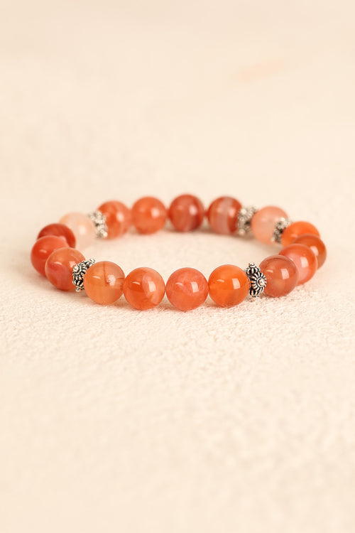 Yemen Agate (10 mm) Natural Stone Bracelet with Silver Device