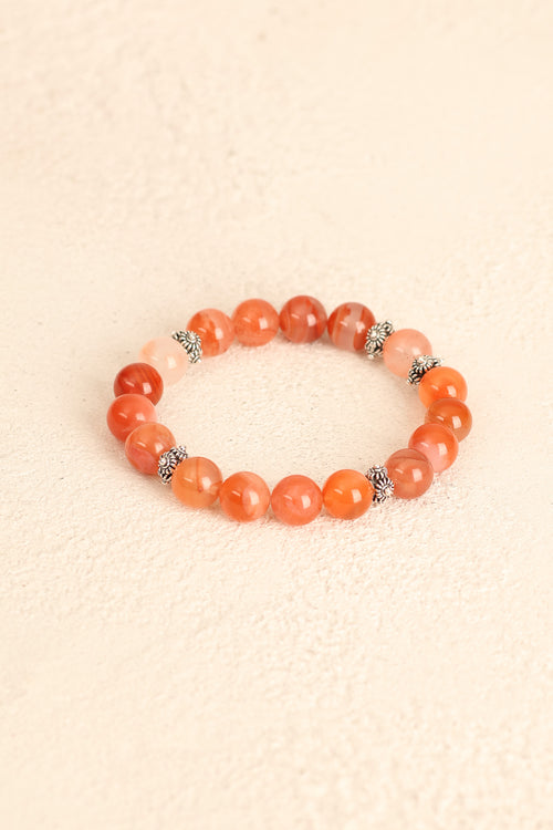 Yemen Agate (10 mm) Natural Stone Bracelet with Silver Device