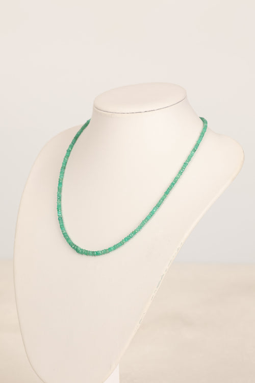 Zümrüt Doğal Taş Kolye 3-4 mm Rondel Kesim