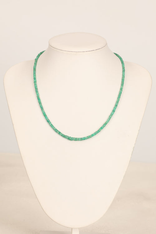 Zümrüt Doğal Taş Kolye 3-4 mm Rondel Kesim