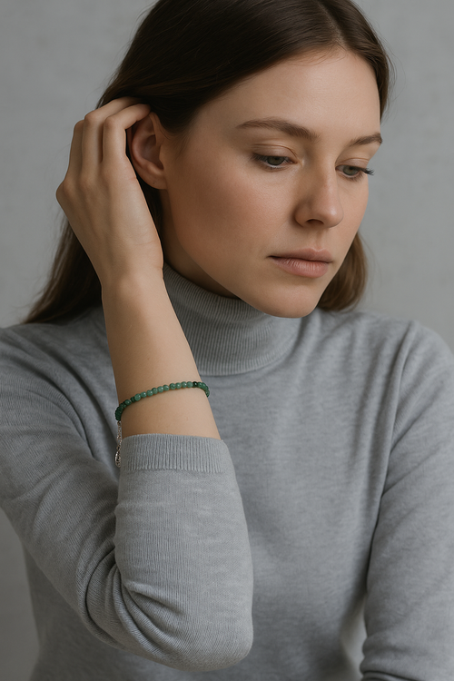 Zümrüt Doğaltaş Bileklik 3mm