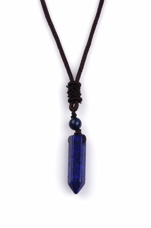 Lapis Lazuli Doğal Taş Ayarlanabilir İpli Kolye