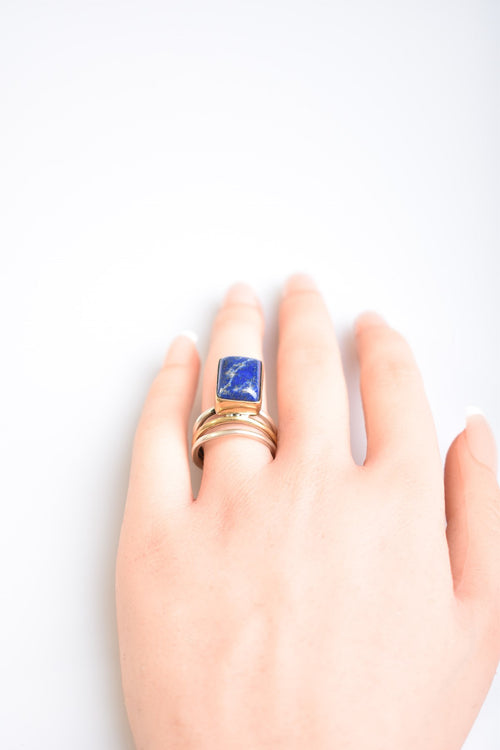 Lapis Lazuli Doğal Taş 925 Ayar Gümüş Yüzük
