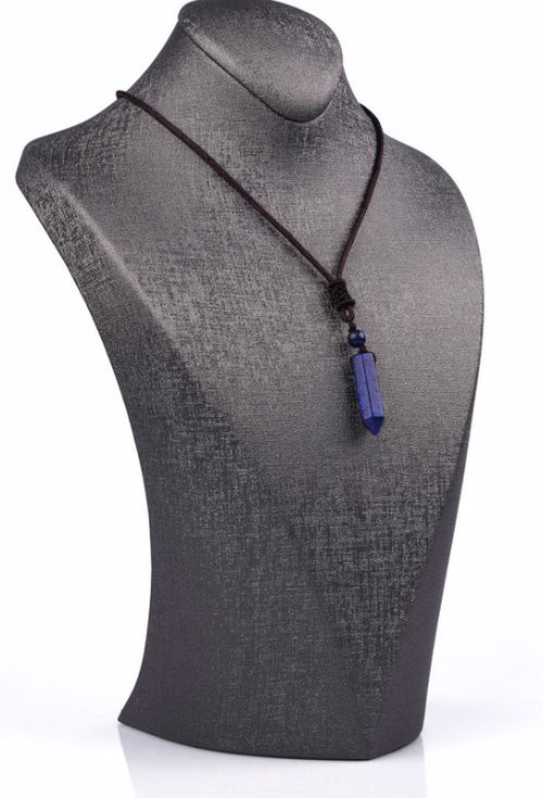 Lapis Lazuli Doğal Taş Ayarlanabilir İpli Kolye