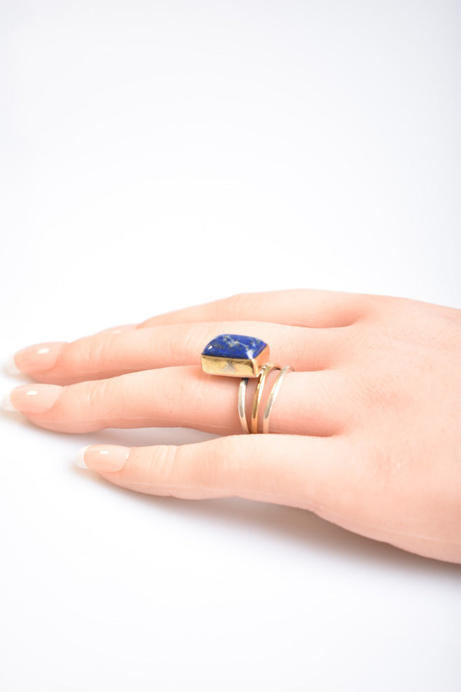 Lapis Lazuli Doğal Taş 925 Ayar Gümüş Yüzük